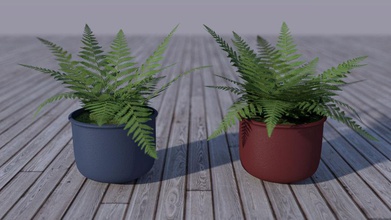 simple ferns fern foliage model plant pot small spect3r tree 3d print model - Mito3D