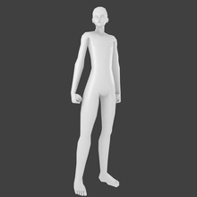simple low-poly base mesh - male anatomy basemesh body boy character guys human lower man model noisychain poly rig 3d print model - Mito3D