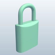 simple padlock v1 tools equipment printable lowpoly 3d print model - Mito3D