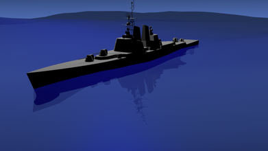 semplice nave da guerra militare oceano battleship i veicoli 3d print model - Mito3D