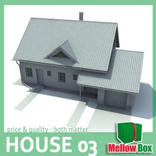 03 tek aile evi mimarlık kutusu tuğla bina dış ev mellow model modern konut basit yapısı suburban vila köy 3d print model - Mito3D