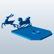 single flying reindeer lifting sleigh off ground v1 seasonal printable lowpoly 3d print model - Mito3D