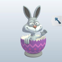 yumurta v1 içinde oturuyor tavşan mevsim yazdırılabilir lowpoly 3d print model - Mito3D