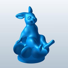 sentado pila de huevos v2 bunny la temporada imprimible lowpoly 3d print model - Mito3D