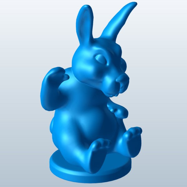 sitting waving v2 bunny seasonal printable lowpoly 3D print model - Mito3D