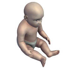 sittingbaby v1 baby sitzen pose Menschen bedruckbar ist lowpoly 3d print model - Mito3D