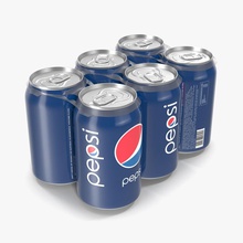 six pack cans pepsi 0 5 3d molier 6 aluminum beer beverage can collection container drinking food international l lid liquid model packaging realistic soda steel tin vray 3d print model - Mito3D
