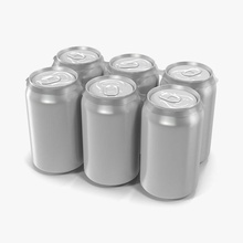 six pack cans 0 5 3d molier 6 aluminum beer beverage can collection container drinking food generic international l lid liquid model nologo packaging soda steel tin typical vray 3d print model - Mito3D