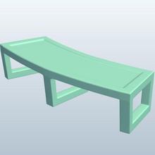 skatepark curvedgrindbench v2 skate park grind bench architecture printable lowpoly 3d print model - Mito3D