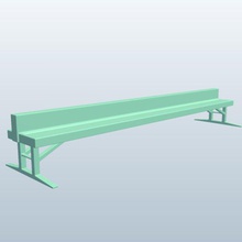 skatepark grindbenchwithback v1 skate park grind bench back architecture printable lowpoly 3d print model - Mito3D