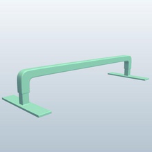 skatepark grindsplitrail v1 skate park split Schleifen rail Architektur bedruckbar ist lowpoly 3d print model - Mito3D
