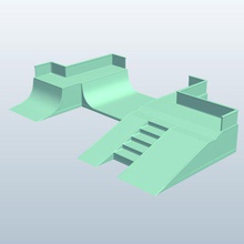 skatepark pipes01 v3 skate parco i tubi 1 architettura stampabile lowpoly 3d print model - Mito3D