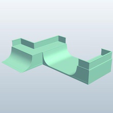 skatepark pipes04 v2 patinage parc les tuyaux 4 de l'architecture imprimable lowpoly 3d print model - Mito3D
