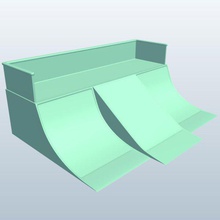 skatepark ramp03 v2 skate park ramp 3 architecture printable lowpoly 3d print model - Mito3D