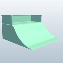 skatepark ramp04 v2 skate parco rampa 4 architettura stampabile lowpoly 3d print model - Mito3D