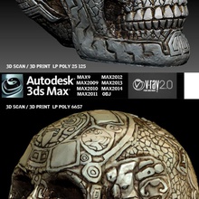 cranio 3d l'anatomia attività aztec l'osso carattere gioco testa le mascelle più in basso mascella modello ornamento poli stampe la scansione scultura denti 3d print model - Mito3D
