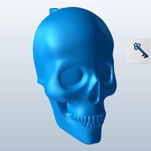 skull v1 bike spoke clip toys printable lowpoly 3d print model - Mito3D