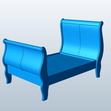 cama de trineo v1 la muebles imprimible lowpoly 3d print model - Mito3D