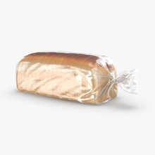 sliced bread bag animal baguette baked bakery breakfast cooked crusty dark dinner foil food french grain loaf lunch model round royalmix slice snack toast wheat 3d print model - Mito3D