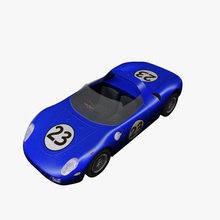 slot car blue sg v1 vehicles printable lowpoly 3d print model - Mito3D