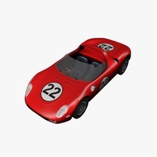 slot car red sg v1 vehicles printable lowpoly 3d print model - Mito3D