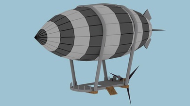 pequeña nave dirigible aire la aeronave avión animada ballon comercial juego gameobject pesado el helio caliente kabeltelevizio de lógica modelo motor plano rotor muestra pequeño turbina vehículo guerra zeppelin 3d print model - Mito3D