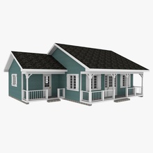 small american woodframe house antonio architecture brick buonarotti cabin canadian classic cottage european finnish frame home log lounge mansion model private residential russian structure villas wood 3d print model - Mito3D