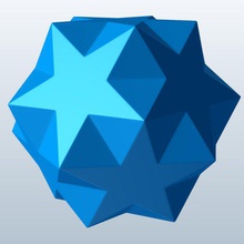 small ditrigonal icosidodecahedron v1 symbols geometry printable lowpoly 3d print model - Mito3D