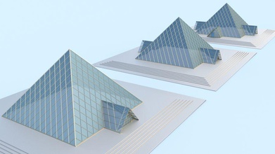pequena pirâmide de vidro portas 3d antiga arquitetura prédio digital divina porta o egito fantasia fi gratuito a geometria histórico inteligência modelo moderno novo idade pirâmides sci estrutura 3d print model - Mito3D