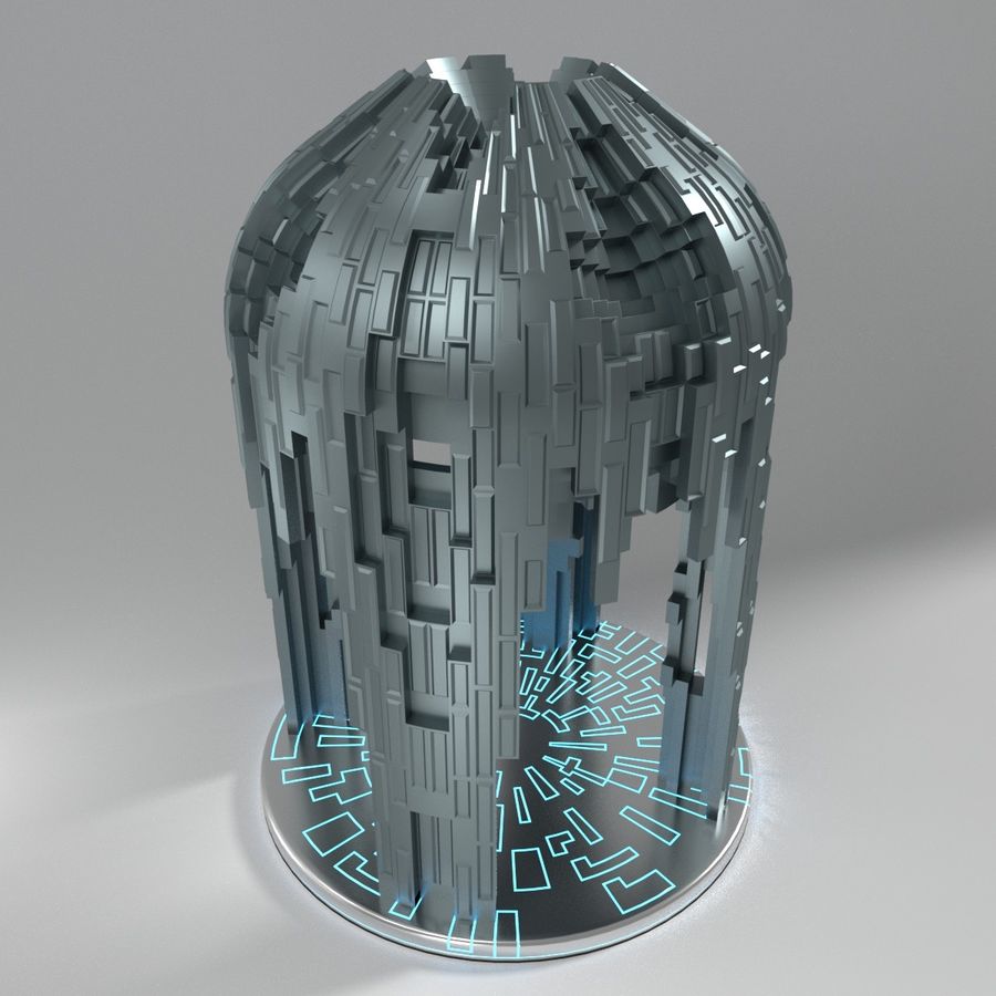 kleine sci-fi-Tempel 3d 3dmodelmonk abstract alien Architektur fantasy fi fiction Zukunft Spiel hart hoch Licht minecraft Modell modern poly religion Roboter sci Wissenschaft scifi klein Struktur Oberfläche Tempel Einheit 3D print model - Mito3D