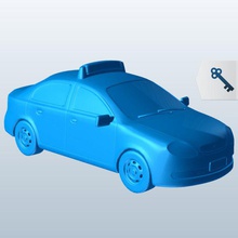 pequeño sedán de taxi v1 vehículos imprimible lowpoly 3d print model - Mito3D