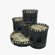 smallcastle small castle buildings printable lowpoly 3d print model - Mito3D