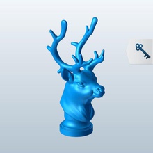 smiling reindeer like rudolph v1 seasonal printable lowpoly 3d print model - Mito3D
