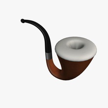 smoking pipe v2 household items printable lowpoly 3d print model - Mito3D