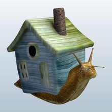 snail toy house shell v2 animals printable lowpoly 3d print model - Mito3D