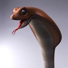 snake animal cartoon cartoonish character cobra makeionesco model reptiles serpent venom 3d print model - Mito3D