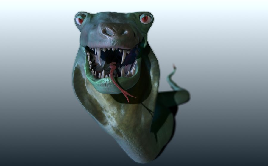 yılan - lenny hayvan çizgi film karikatürize karakter model okyanus çıngıraklı sürüngenler korkutucu swpp su 3D print model - Mito3D