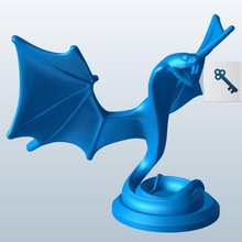 Schlange Flügel v1 Figur Statuen Büsten bedruckbar ist lowpoly 3d print model - Mito3D