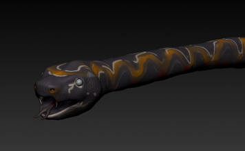 cobra python fraudada animado animais 3d print model - Mito3D