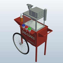 snow cone vending cart v3 novelties printable lowpoly 3d print model - Mito3D