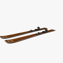snow skis v2 sg sports figures equipment printable lowpoly 3d print model - Mito3D