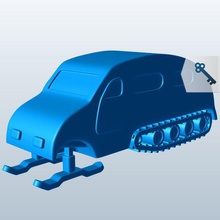 snowcat skis v1 vehicles printable lowpoly 3d print model - Mito3D
