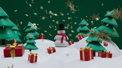 pupazzo di neve, alberi regalo 3d carattere collezione ragazzi umana più in basso maschio uomo modello poli rianmaicol set neve albero 3d print model - Mito3D
