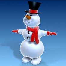 snowman cartoon character christmas creatures gazgolder holiday model new rig winter years 3d print model - Mito3D