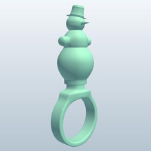 snowman v1 jewelry printable lowpoly 3d print model - Mito3D