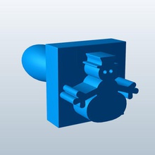 snowman v2 kardan adam damga kauçuk pulları yazdırılabilir lowpoly lastik 3d print model - Mito3D