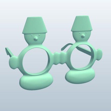 snowmen v1 glasses apparel printable lowpoly 3d print model - Mito3D