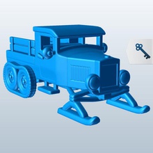 Schneemobil-v1 1910 Schneemobil Fahrzeuge bedruckbar ist lowpoly 3d print model - Mito3D