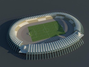 soccer stadium animated architecture arenas audience balls bilopipet crowd fan field football game model poland sport structure warsaw 3d print model - Mito3D