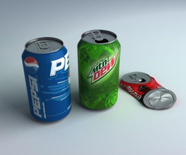 soda can aluminum beverage bottle cola container drinking energy food fresh lemonade liquid model mpnt pepsi tin 3d print model - Mito3D